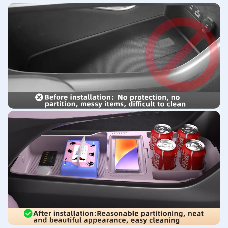 2024 For ONVO L60 Silicone Center Console Below Storage Box Central Control Organizer Mat Car Interior