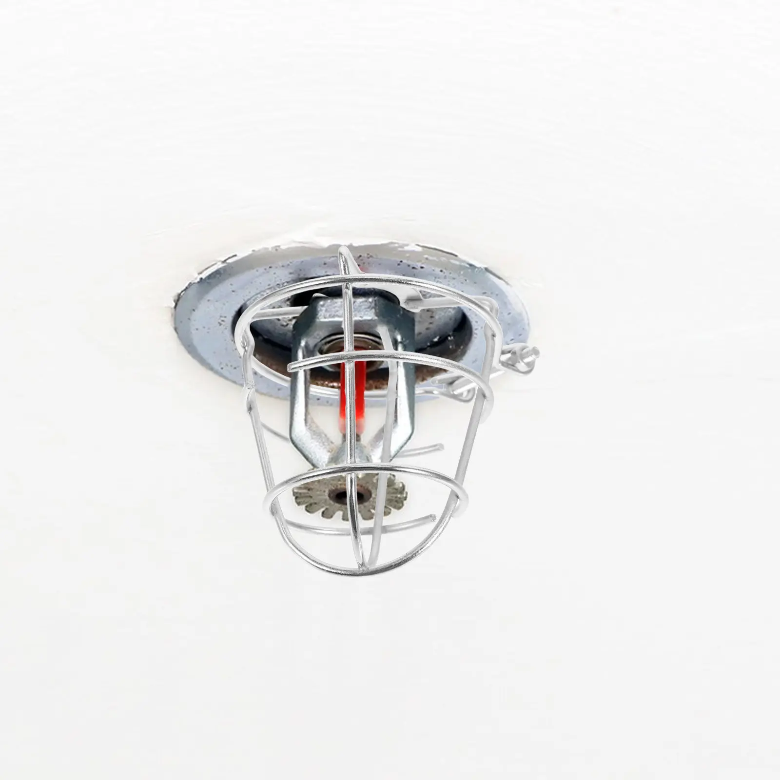 Fire Sprinkler Head Cover Metal Guard Silver Flush Mount Sprinkler Protector Ceiling Drywall Mounted Fire Prevention Guard