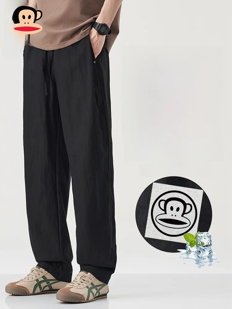 

Мужские повседневные брюки Paul Frank из шелка, прямого кроя, свободные, осенние, модные, в американском стиле, с дизайном Paul Frank Monkey Face