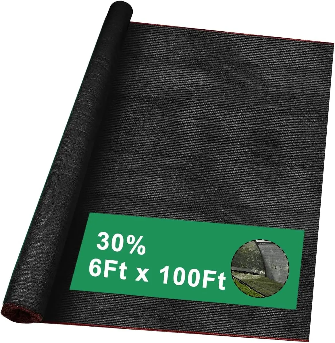 

6' x 100' Black Sun Shade Cloth for Plants - Outdoor Windproof Mesh Fabric Roll, Greenhouse Cover & Garden Protection