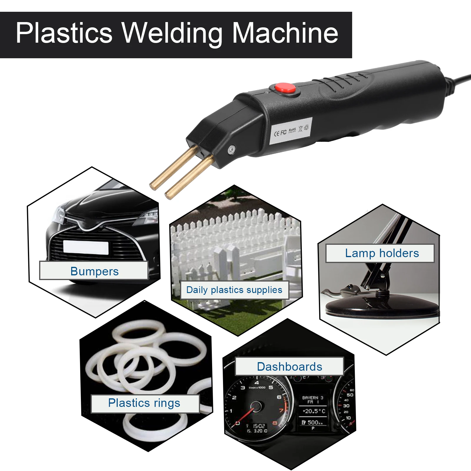 Hot Welding Nails Machine Car Bumpers Repairing Tool Handheld Hot Stapler Plastics Welding Machine Welding Repairing Machine