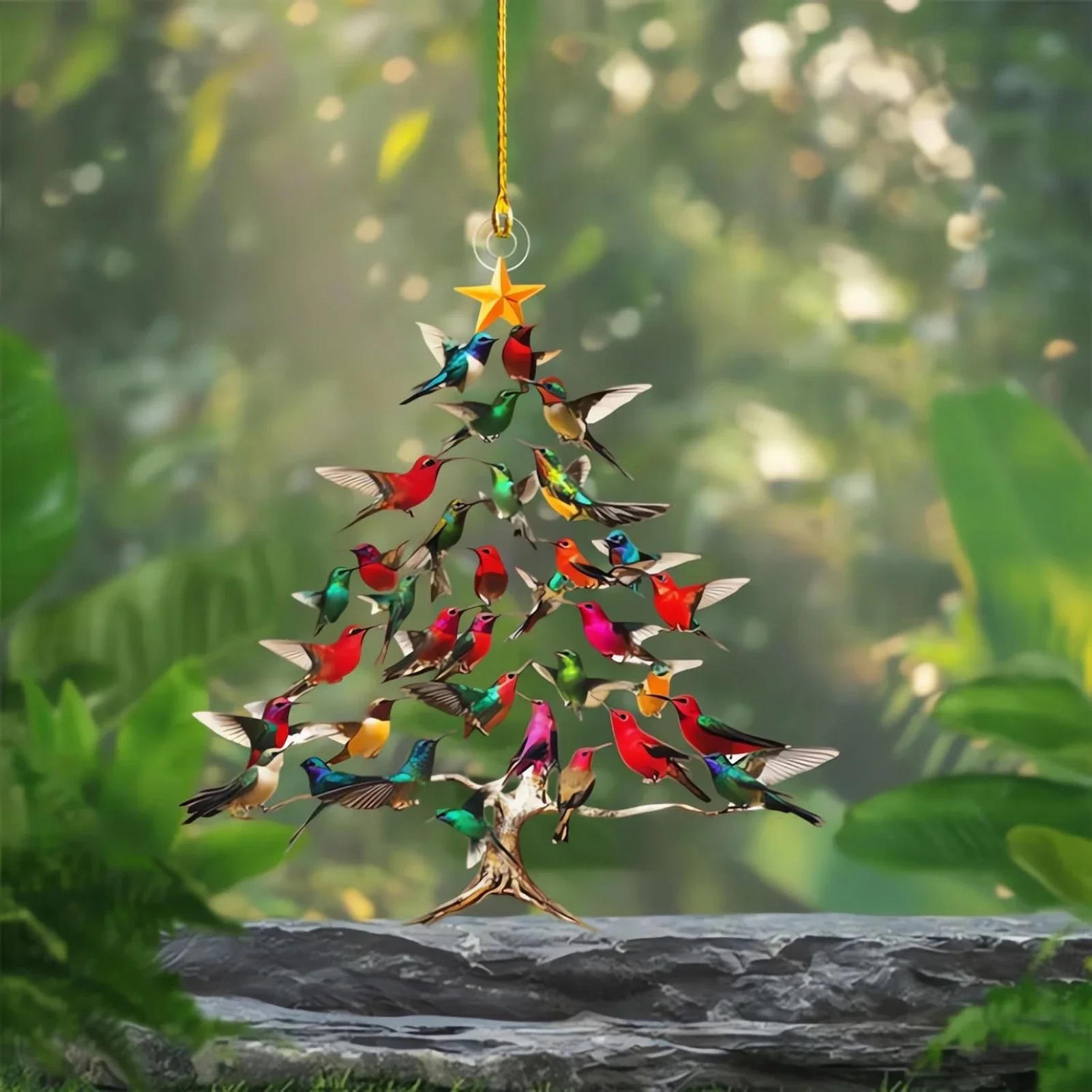 Hummingbird Christmas Tree Ornament Creative Hummingbird Hanging Tree Ornaments for Indoor/Outdoor