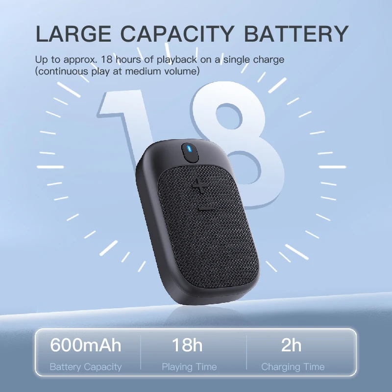 กล่องเสียงไร้สายแบบพกพาสำหรับเล่นกีฬาลำโพงกลางแจ้งกันน้ำ IPX5บลูทูธขนาดเล็กแบบคลิปออนแม่เหล็กสวมใส่ได้