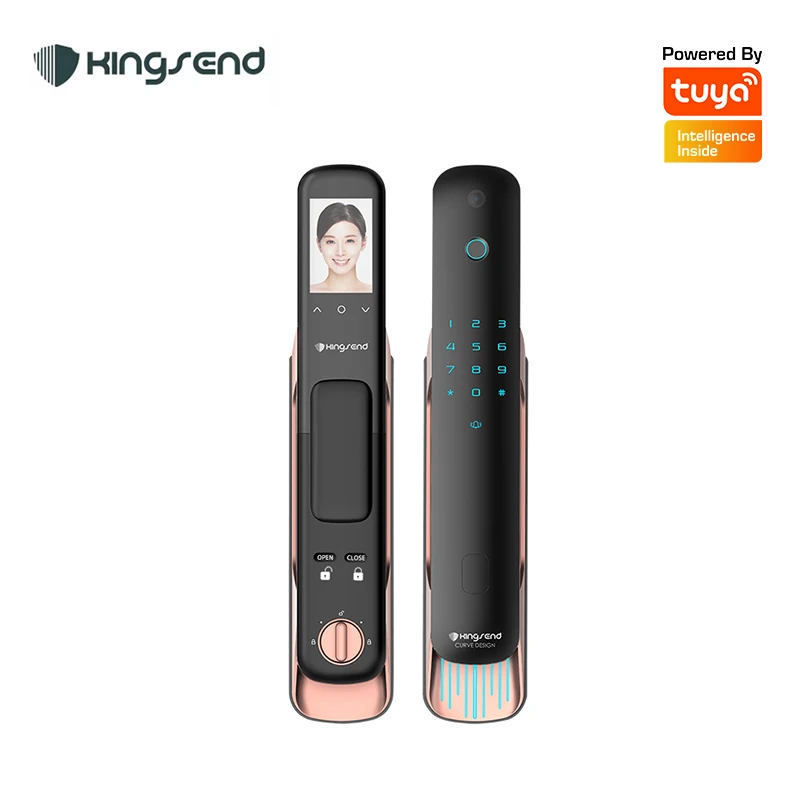 Smart Door  3D Face Recognition Fingerprint Digital Wifi   Smart  with  Camera Monitor
