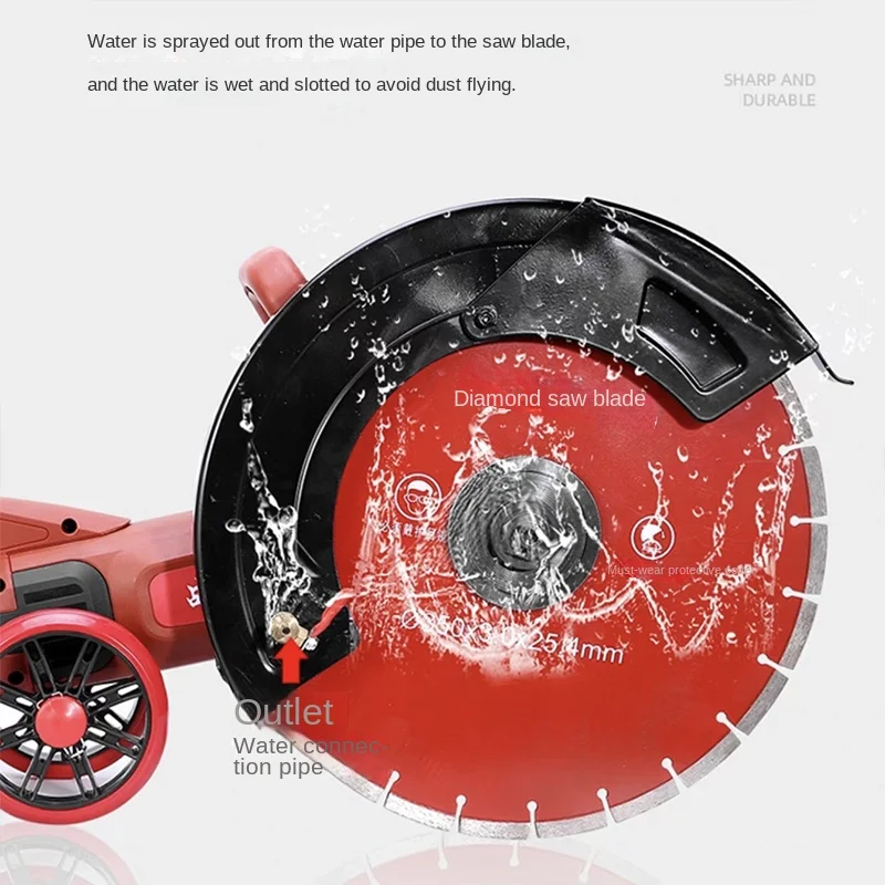 Imagem -02 - Máquina de Corte de Concreto Hidrelétrico Diamond Saw Blade Máquina Multifuncional de Sulco de Parede 130 mm 6800w