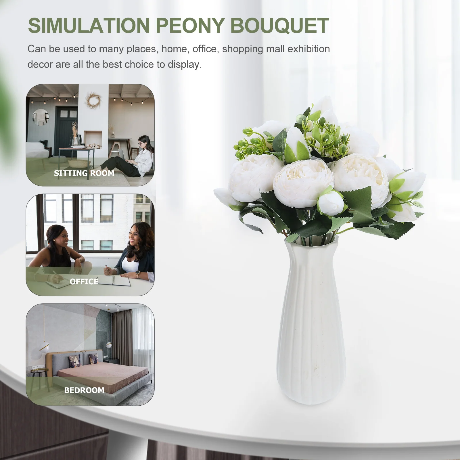

2pcs Small Artificial Peony Flowers Diy Vase Arranging Material Simulation Peony Bouquet Decor Wedding Party Home Decoration