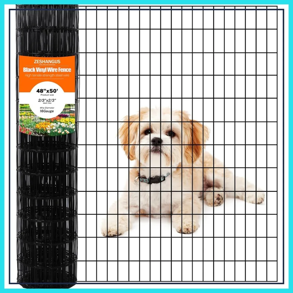 

PVC Coated Welded Wire Fence, 2x3 Inch 16GA, 48x50 Ft Poultry Netting for Garden & Yard