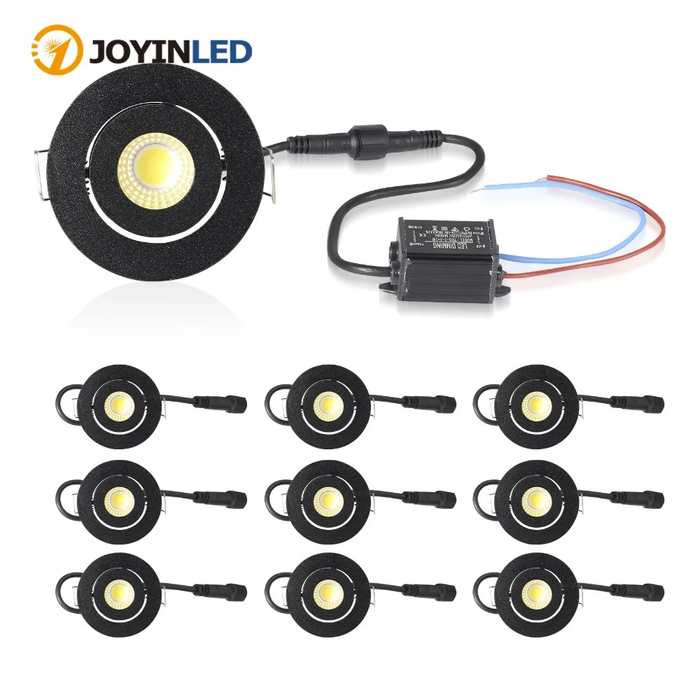 JOYINLED 3W Mini Runde Wasserdichte LED-Einbauleuchte Deckenleuchte LED-Downlights für Wohnzimmer Schrank Schlafzimmer Spotlight