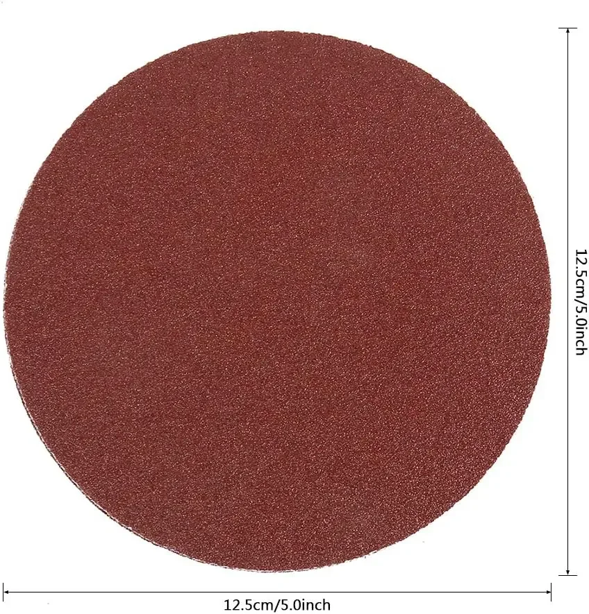 5 Inch Round Hook and Loop Sandpaper 125mm Mixed 30/50/100 Pcs Assorted 80-10000 Girts for Polishing and Sanding Car Metal