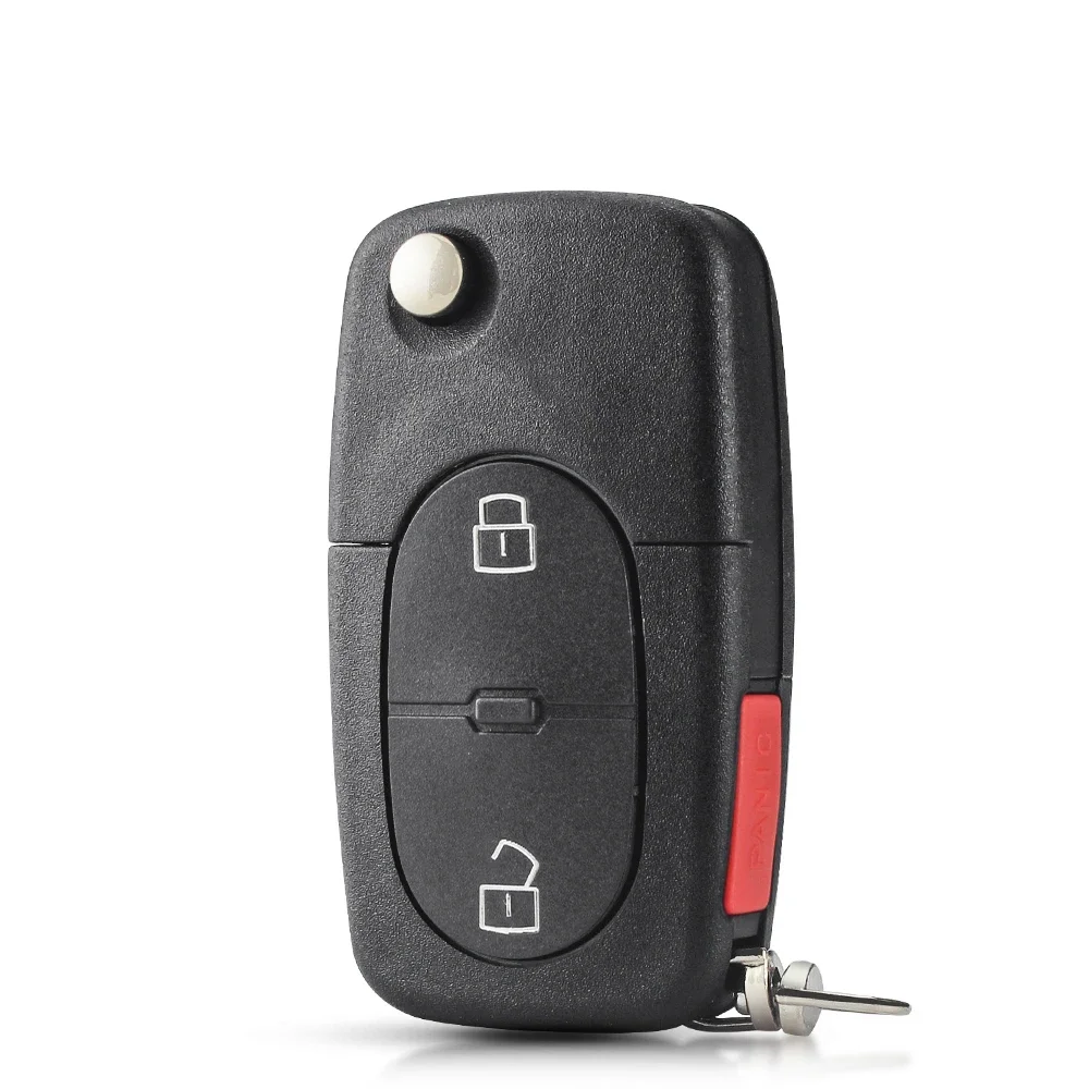 Dandeky 2/3ボタンフリップリモートカーキーシェル アウディA2 A3 A4 A6 A8 B5 RS4 TT 1994-2004 クワトロケース CR1620 CR2032電池対応