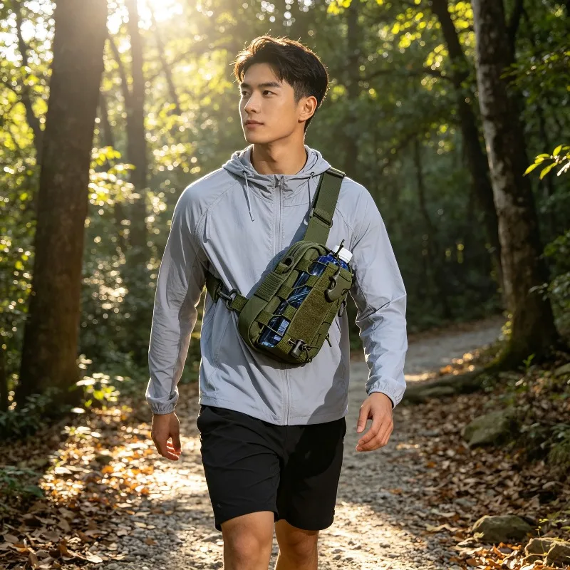 

Camping Chest Bag Professional Outdoor Cross-Body Water Bottle Bag Multi-Functional Water Cup Cover Cycling Bag Multi Backpack