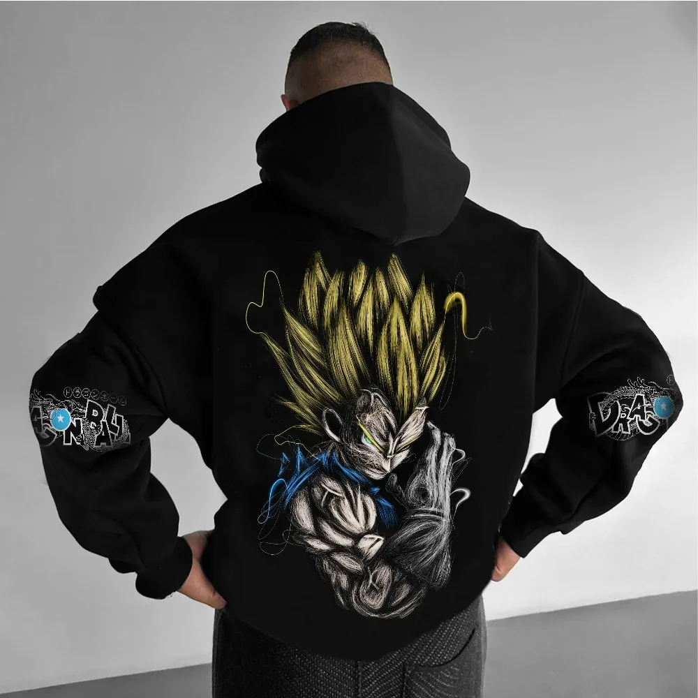 Hoodie Anime Harajuku Dragon Ball Street Wear 2025 Men Autumn Winter Vintage Hooded Sweater Oversized Women Long Sleeves Unisex