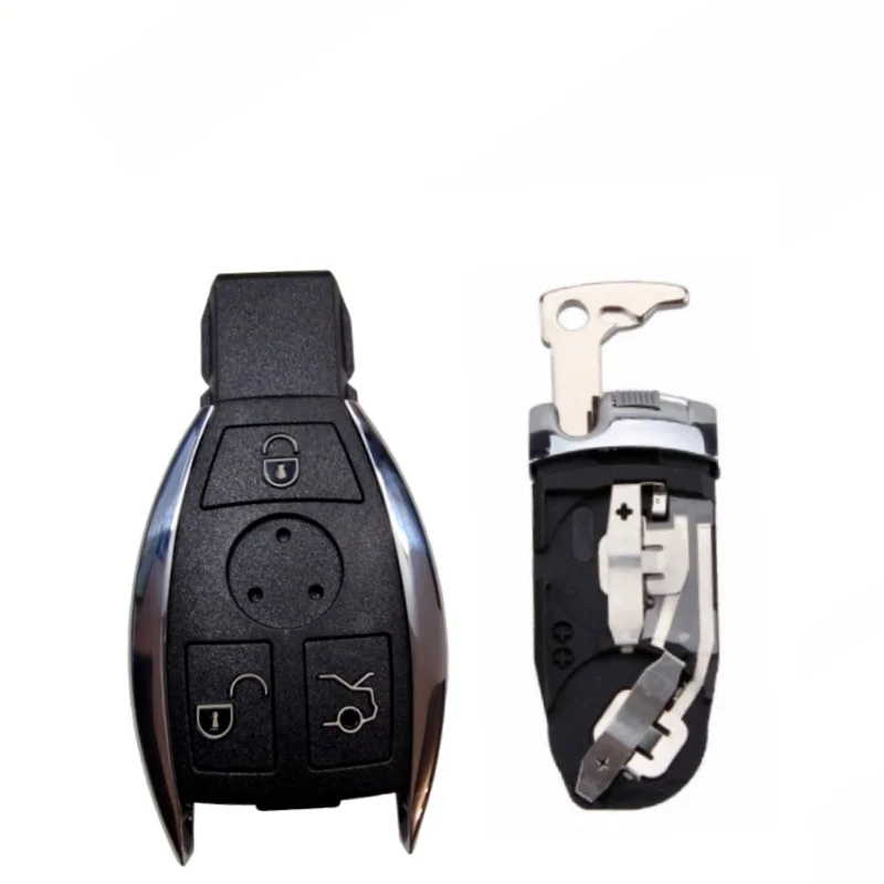 Car Lock Key Shell Key Case Replacement For Mercedes Benz 3 Button 2 Batteries Slot Key Fob Casing Key Shell Auto Parts