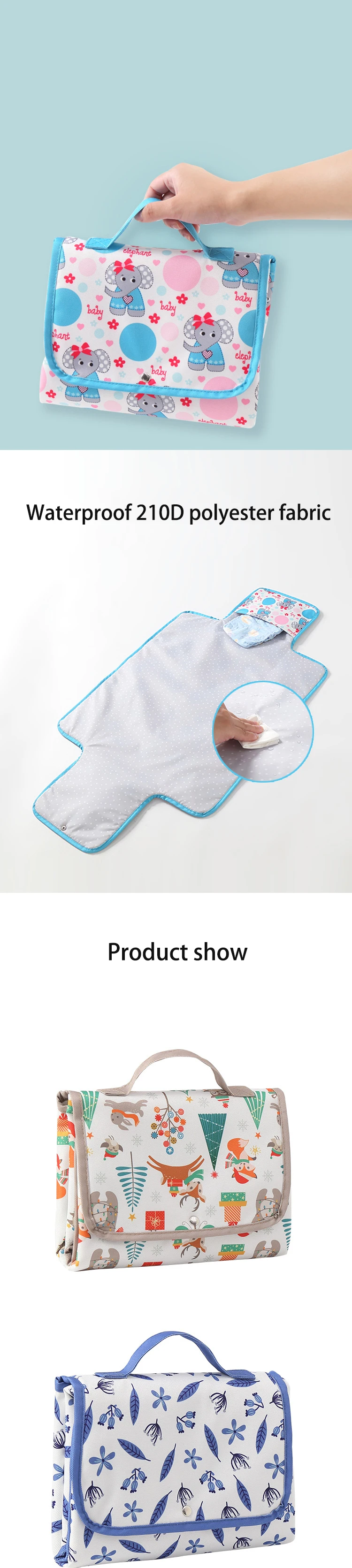 Bebê portátil mudando fralda Pad, Almofada de cuidados infantis, Saco dobrável mamãe, Produto de cuidados de viagem