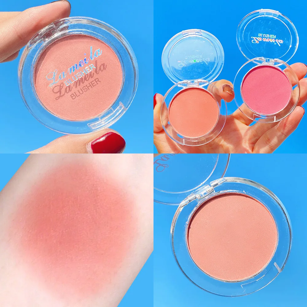 Blusher Cream Matte Natural Cheek Tint Brighten Face Waterproof Contouring Cosmetics Powder Texture Blush Eyeshdow Cheek Makeup