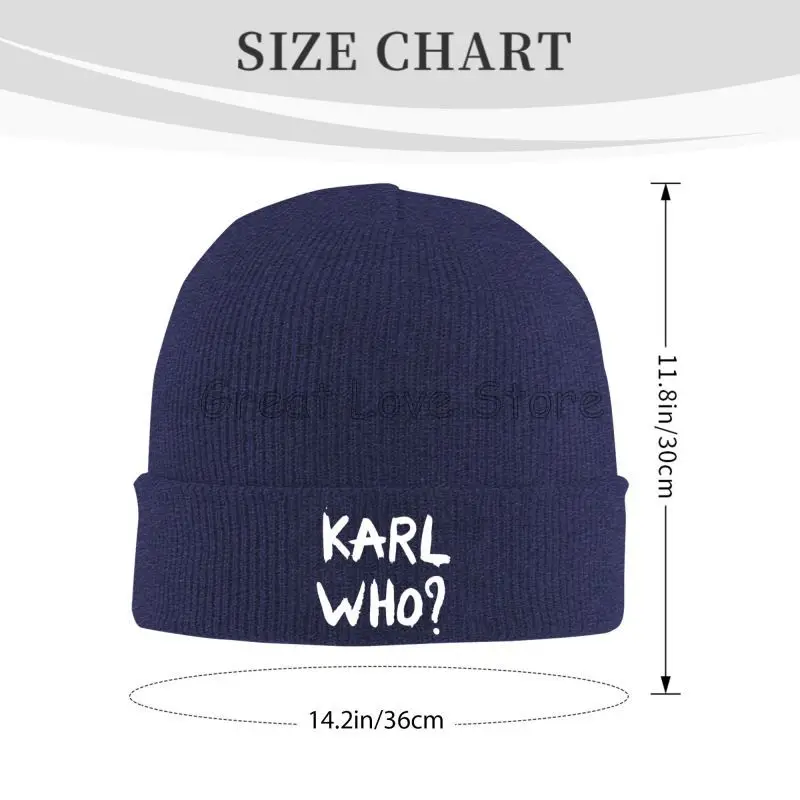 KARL WHO طباعة بونيه القبعات كول متماسكة قبعة للرجال النساء شتاء دافئ Skullies Beanies قبعات طباعة قبعة صغيرة لينة شتاء دافئ