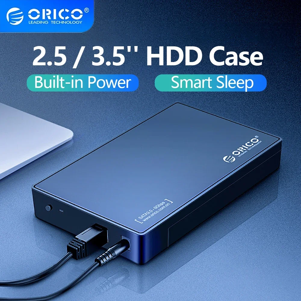 

ORICO 2.5 3.5 Inch HDD Case External Hard Drive Enclosure SATA to USB3.0 5Gbps HDD Box for 2.5 3.5 SSD Black Disk Case Tool-free