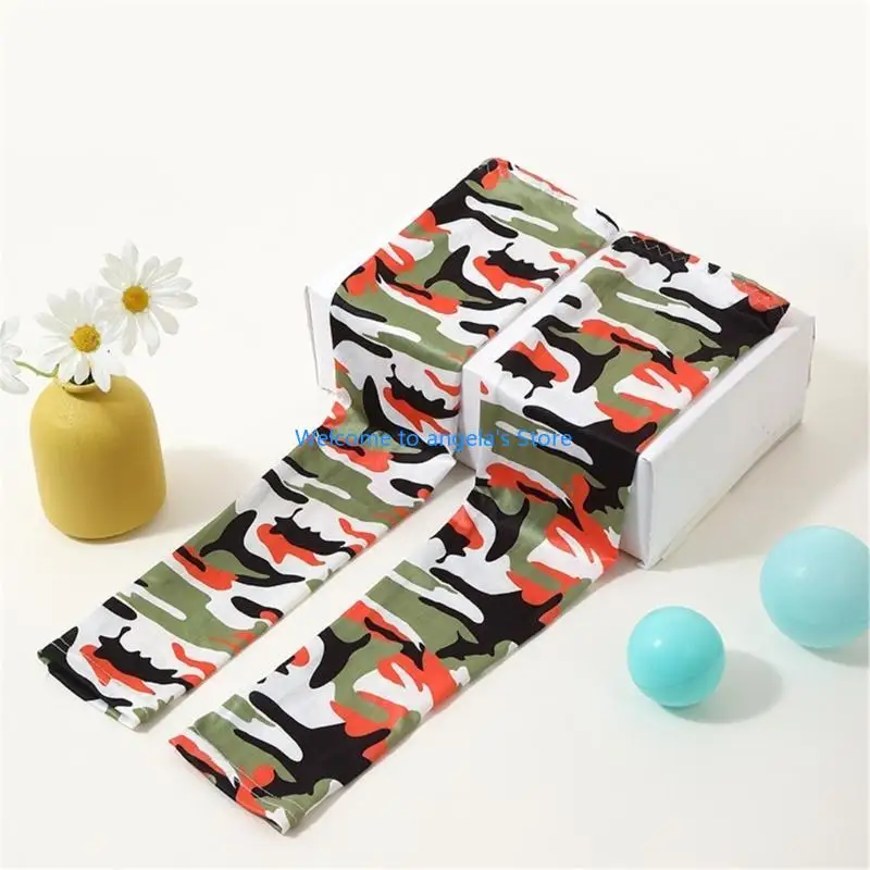 X4yc Camouflage แขนระบายความร้อนแขนแขนป้องกันแสงแดดสำหรับการขี่จักรยานกีฬาการขับขี่ความยืดหยุ่นสูงแขนสวมใส่