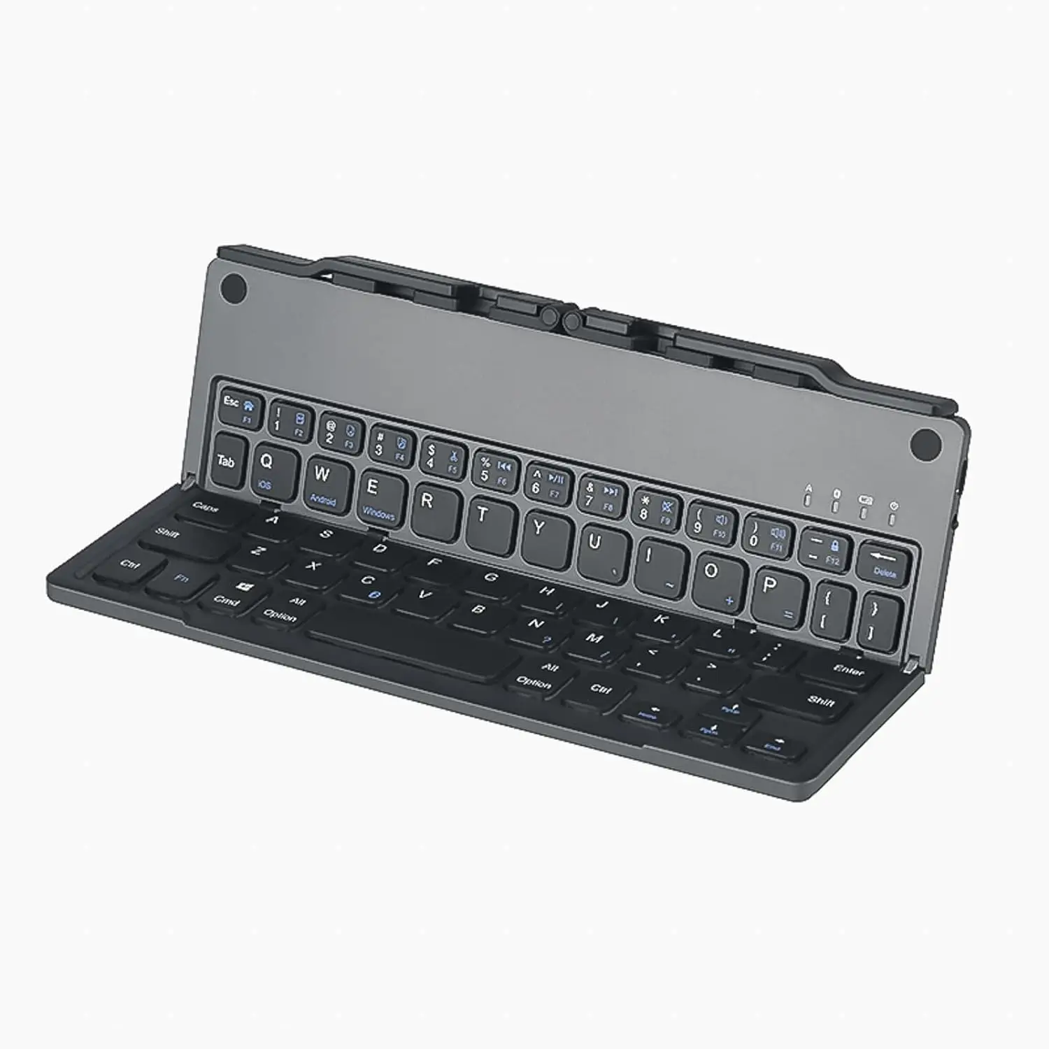 ABS Portable Rechargeable Foldable Bluetooth Wireless Keyboard with Phone Stand