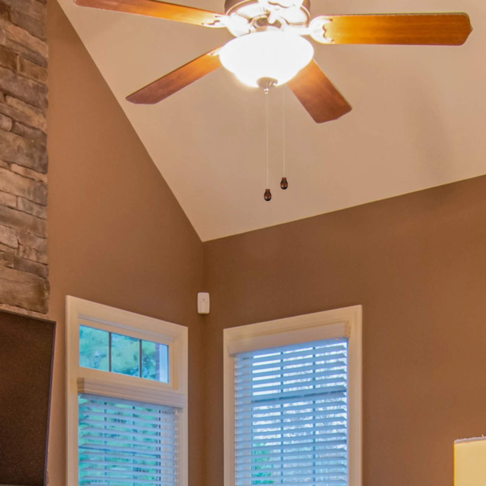 4 Buah Rantai Tarik Lampu Bentuk Labu Kayu Bahan Premium DIY Dekorasi Jendela Pintu Lampu Plafon Rantai Tarik