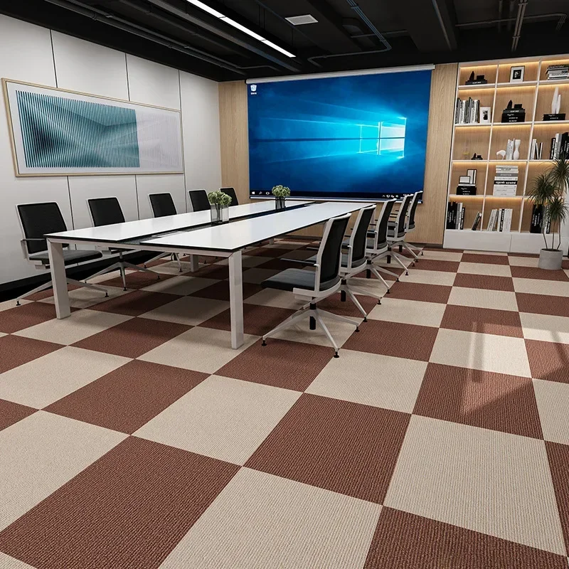 10Pcs Self Adhesive Carpet Tiles 30x30cm Non Slip Soundproof Waterproof Square Floor Mat Cuttable Sticky Rug for Office Bedroom