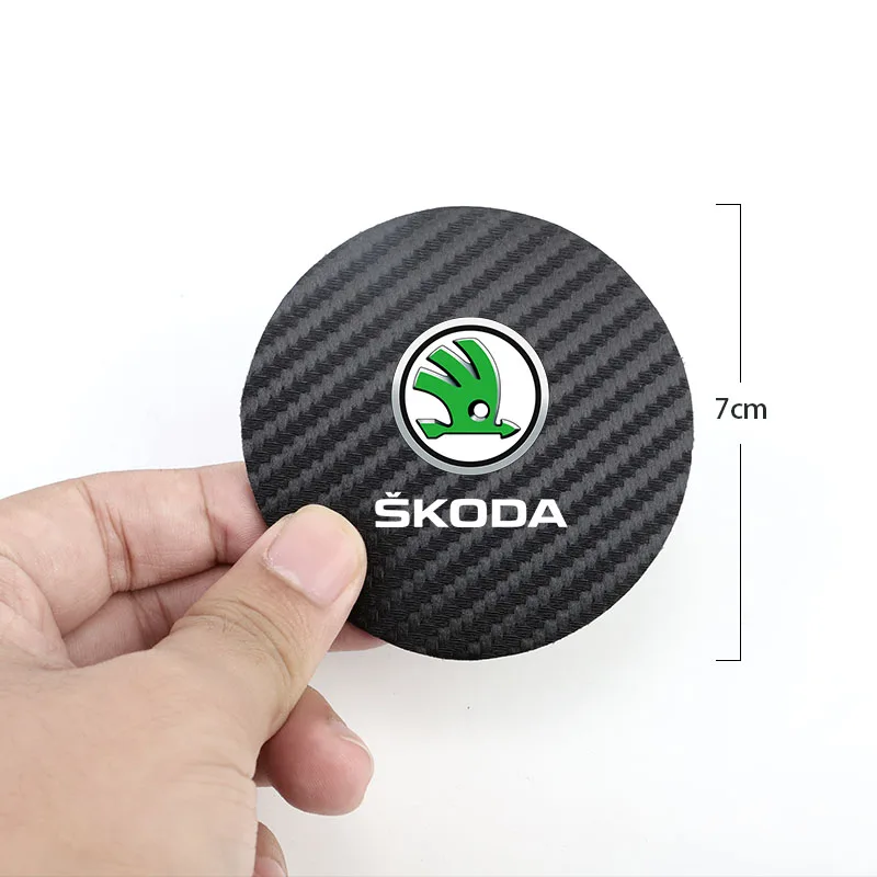 2Pcs Car Coaster Water Cup Mat Non-Slip Pad For Skoda Vrs Fabia Superb Yeti Octavia Enyaq Rapid Kodiaq Kamiq Karoq Derivati Mk3