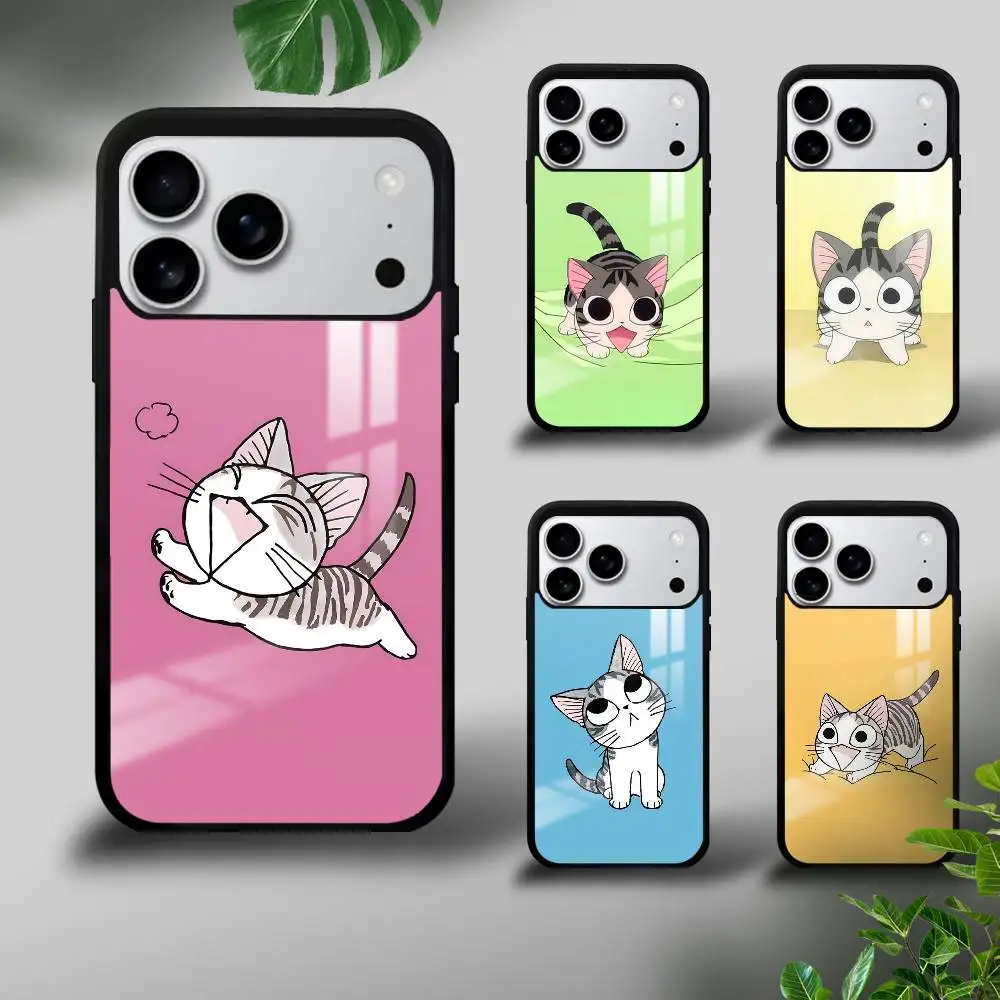 Funda de teléfono con diseño de gato bonito para iPhone 17 16 15 14 13 12 11 Pro Xs Max Mini Plus Celulares Funda dura