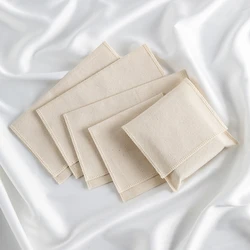 10Pcs Canvas Muslin Envelope Flap Bag Natural Cotton Jewelry Pouches For Box Book Phone Power Bank Headset Organizer Travel Sack