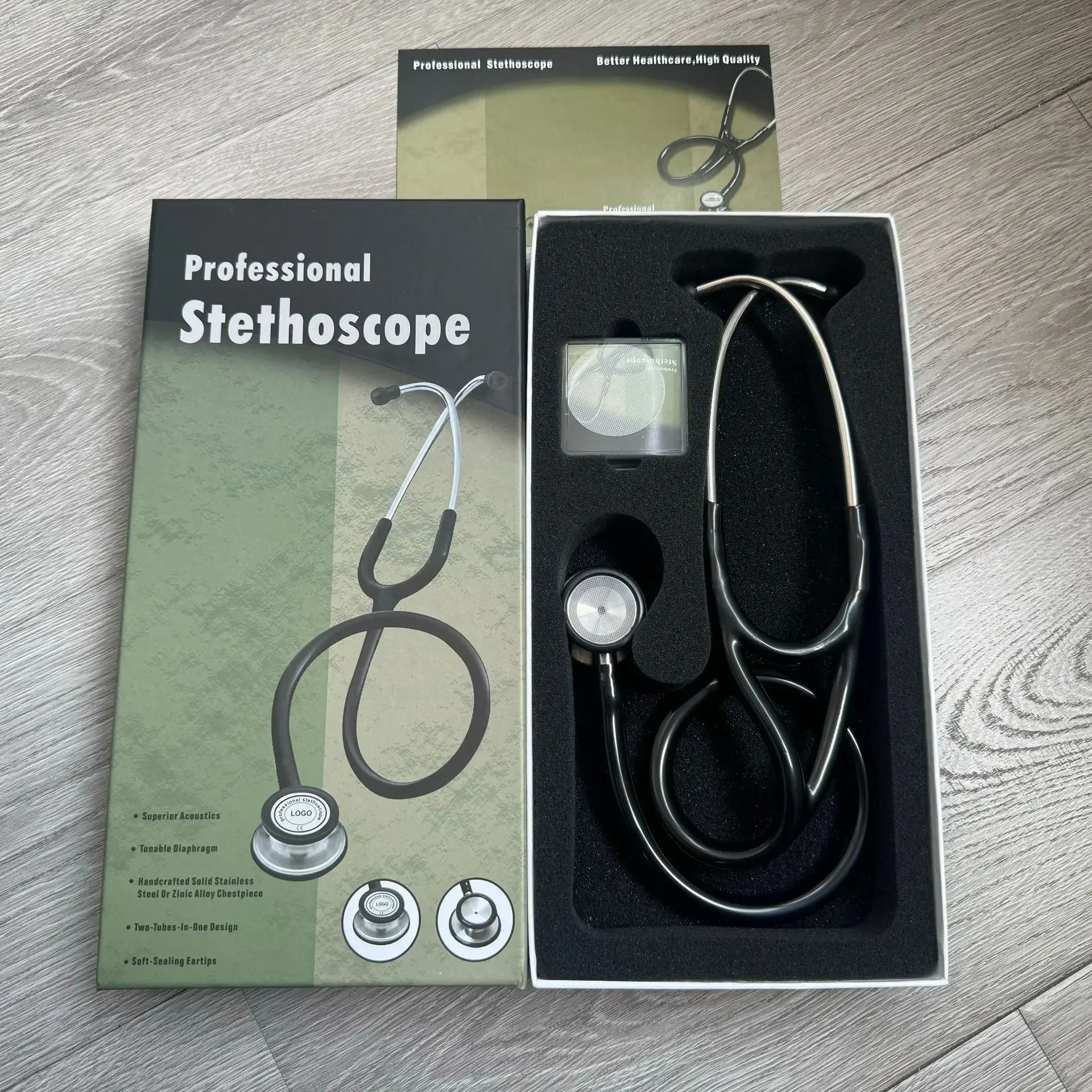 

KT-119 External stainless steel double-sided stethoscope silver ear hanging