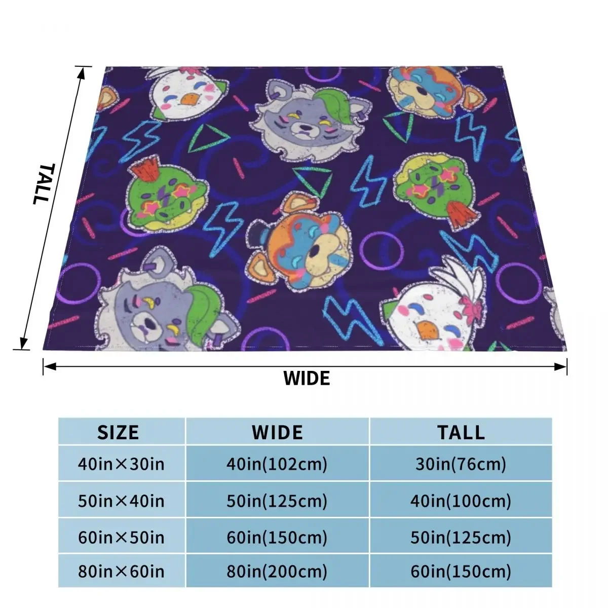 Glamrock Pattern Throw Blanket Decorative Sofa manga Sofa Blankets