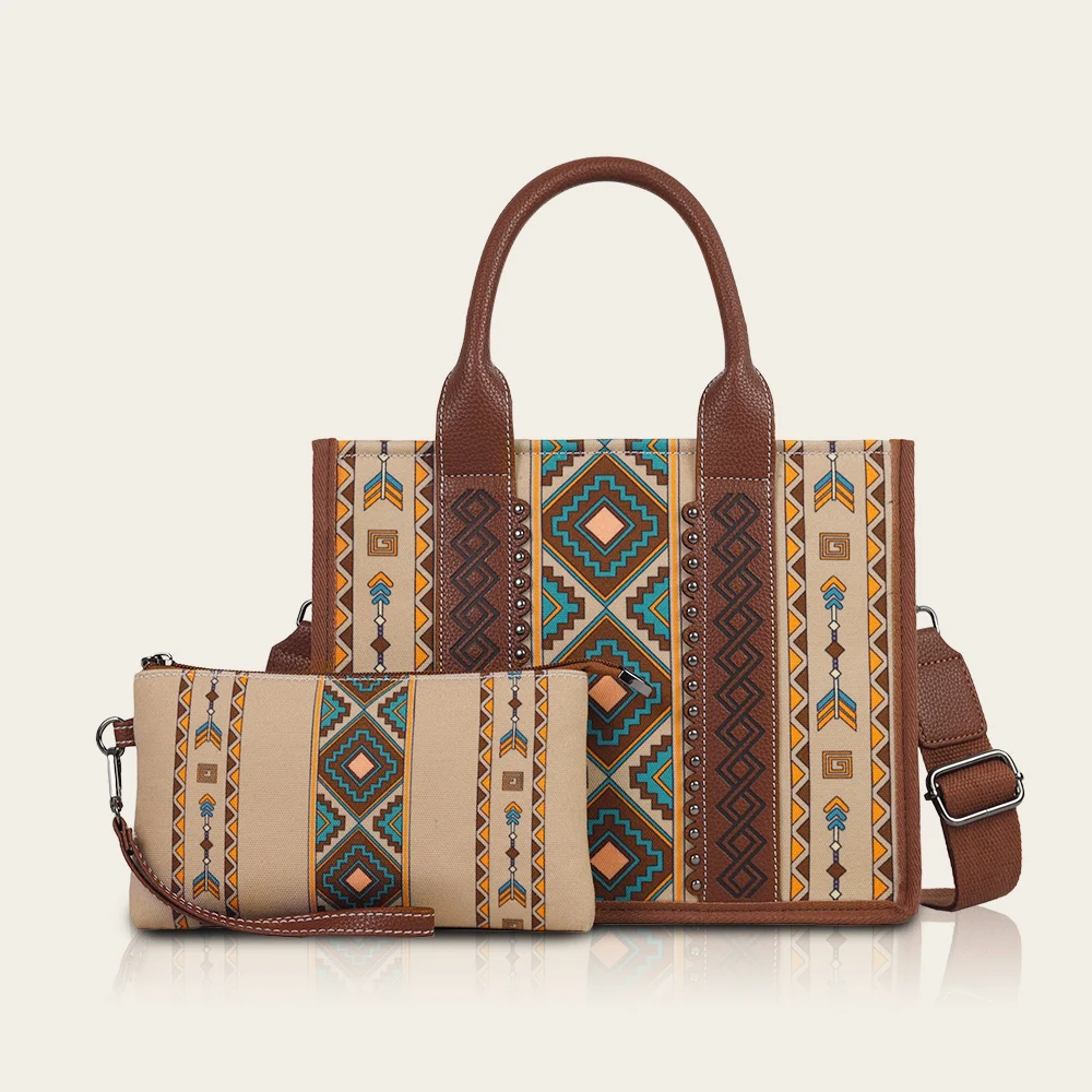 

2pcs Bohe Bag For Women Travel Handbag Bohemian Tote Bag Vintage Purses And Handbags