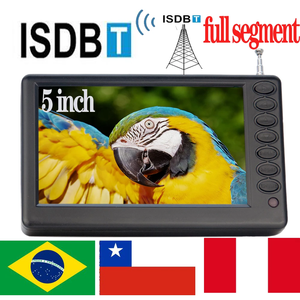 LEADSTAR D5 Перезаряжаемый 5-дюймовый портативный мини-цифровой телевизор ISDB T DVB T2 ATSC с полносегментным декодером и батареей, карманный телевизор ISDBT D5 Похожие на AliExpress