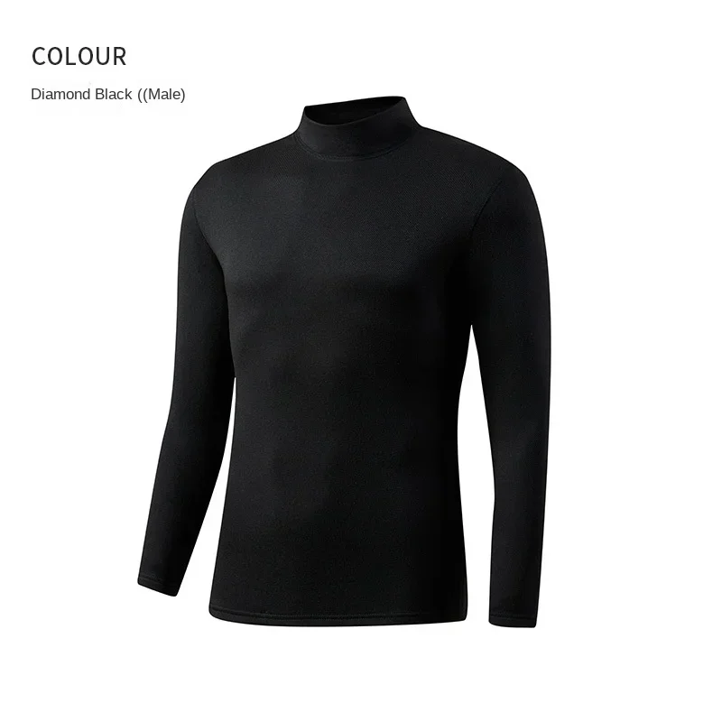 Thermal Underwear for Men Women High Collar Warm High Density Thin Velvet Thermo Jumper Tops Sport Long-sleeved Shirt Undershirt