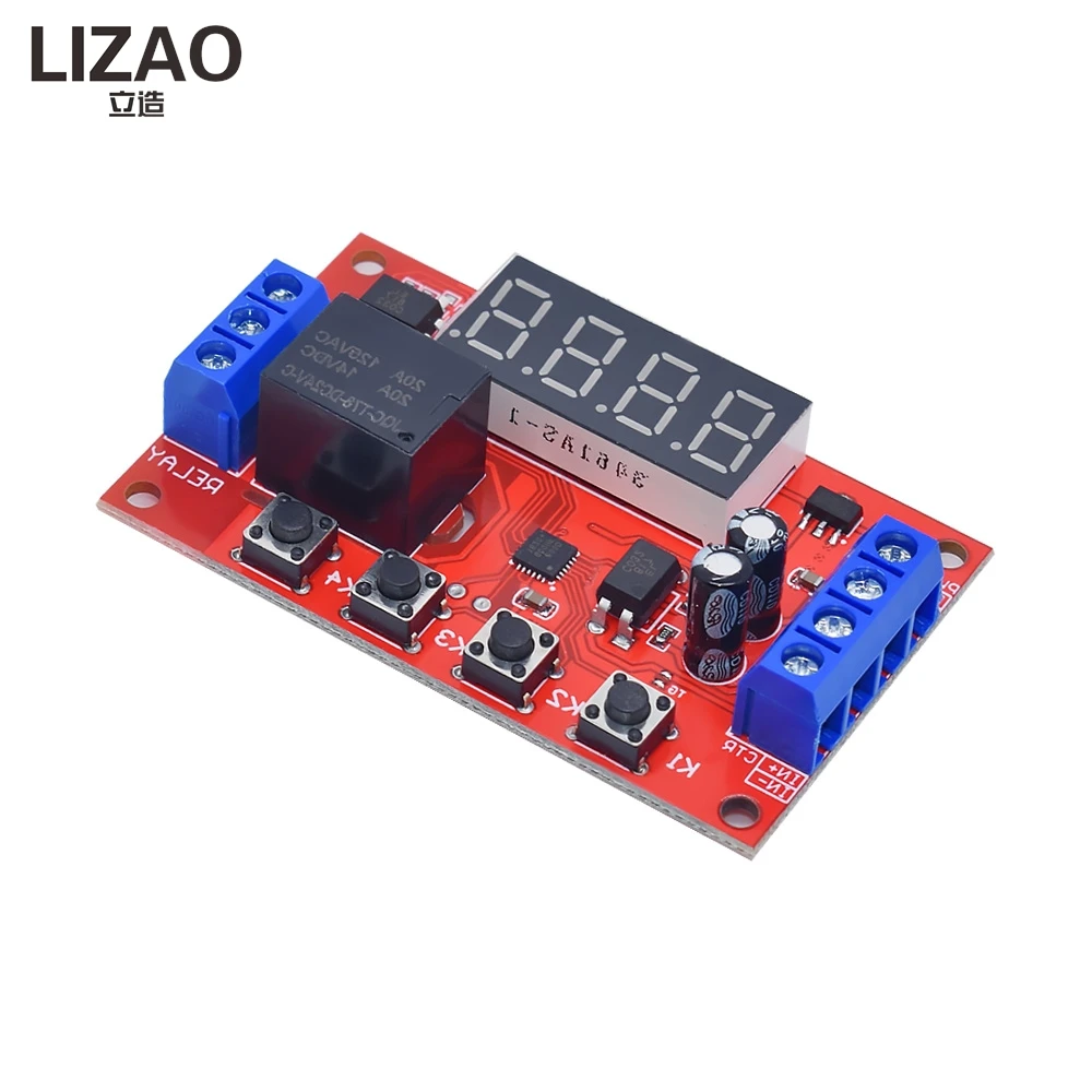 5/12/24V 10A Multi-Mode Delay Relay Module, Programmable Timer with Optocoupler Isolation for Cycle & Trigger Control