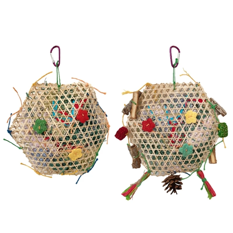 Hanging Small Animal Chew Toy for Birds Parrot Chewing Toy Rattan Shredded Paper for Chewing Teeth Grinding