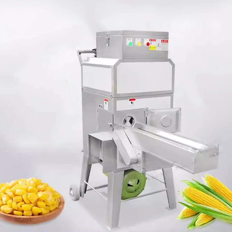 Automatic Feed New Corn Sheller Fresh and Cooked Corn Commercial Dehulling Machine Chain Drive 600-800KG/H 220V
