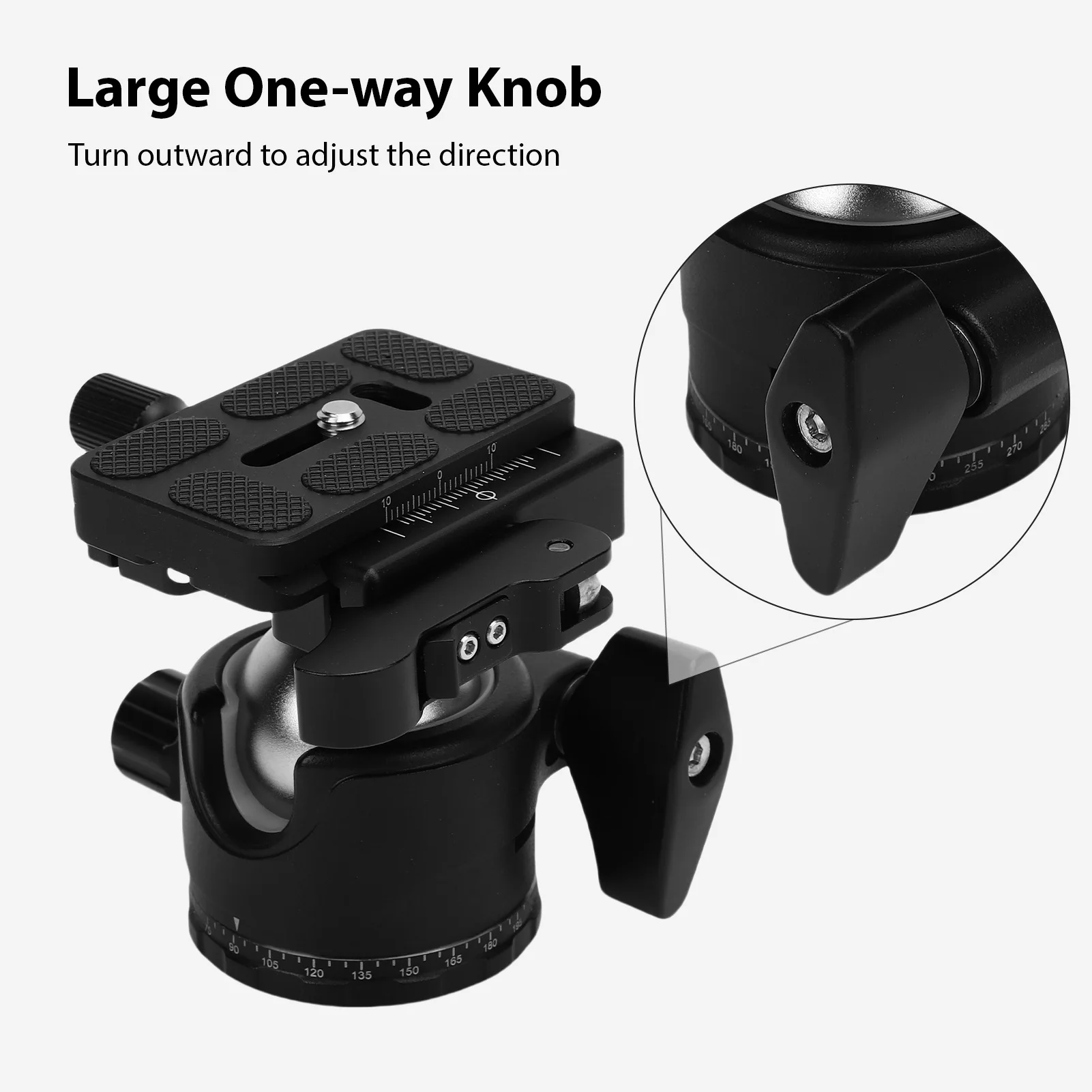 35mm Low Profile Tripod Ball Head with Aluminum Alloy Panoramic Quick Release Plate for Monopod DSLR Camcorder