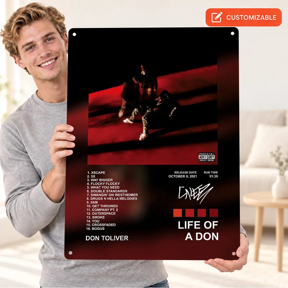 Don Toliver Life Of A Album Aluminum Poster Retro Bold Design Listening Lounge Wall Art Personalized Metal Sign Collector Gift