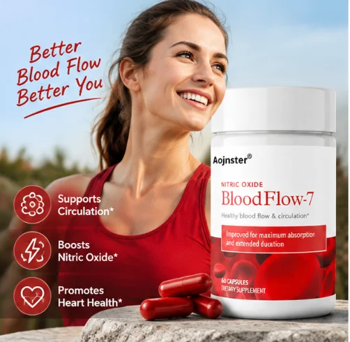 Nitric Oxide BloodFlow‑7 Capsules, Supports Healthy Blood Flow & Circulation, Maximum Absorption Formula,60 Capsules