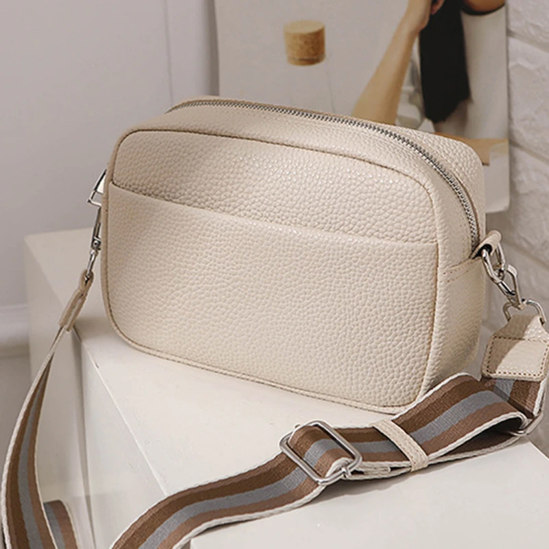 Wide Strap Women Crossbody Bags Solid Classic Ladies Handbags Luxury Square Women Bags Shoulder Crossbody Sling Bags For Femele