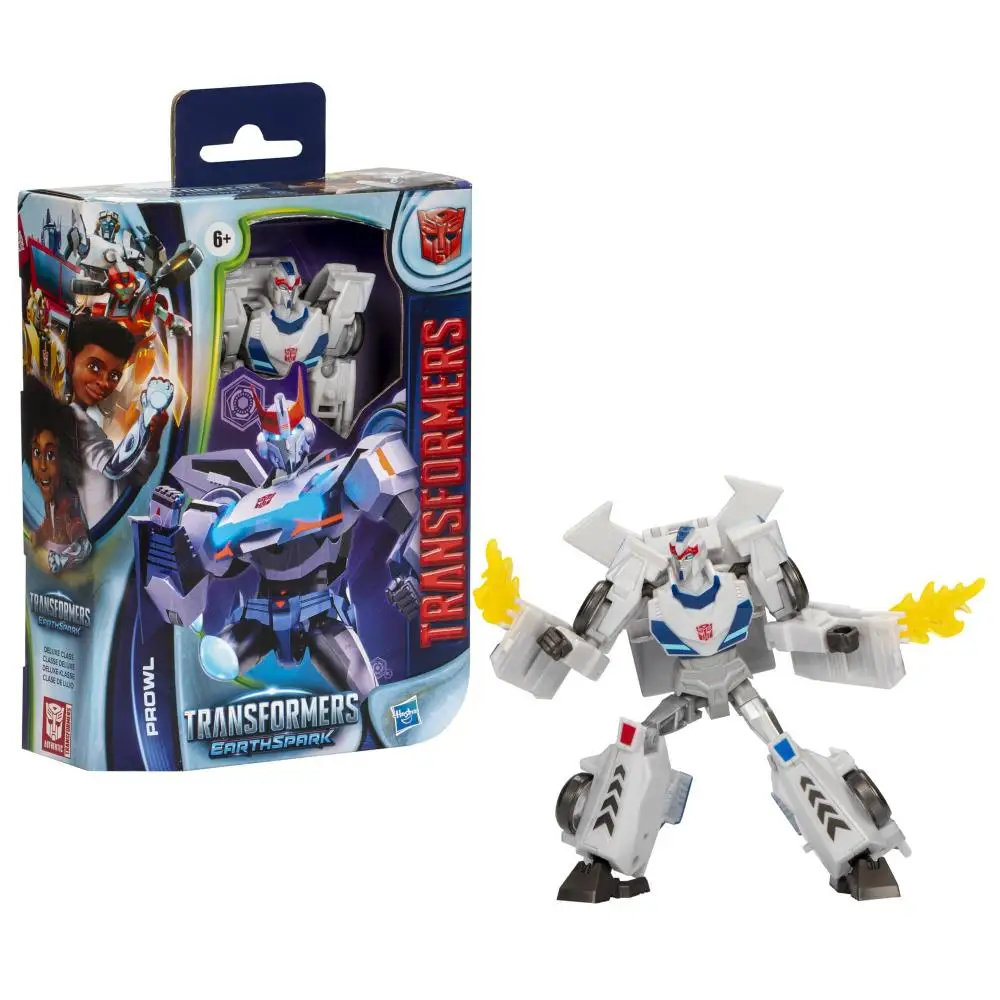 Transformers Earthspark Deluxe Class Prowl 5-inch robotactiefiguur, converteert in 12 stappen, interactief speelgoed