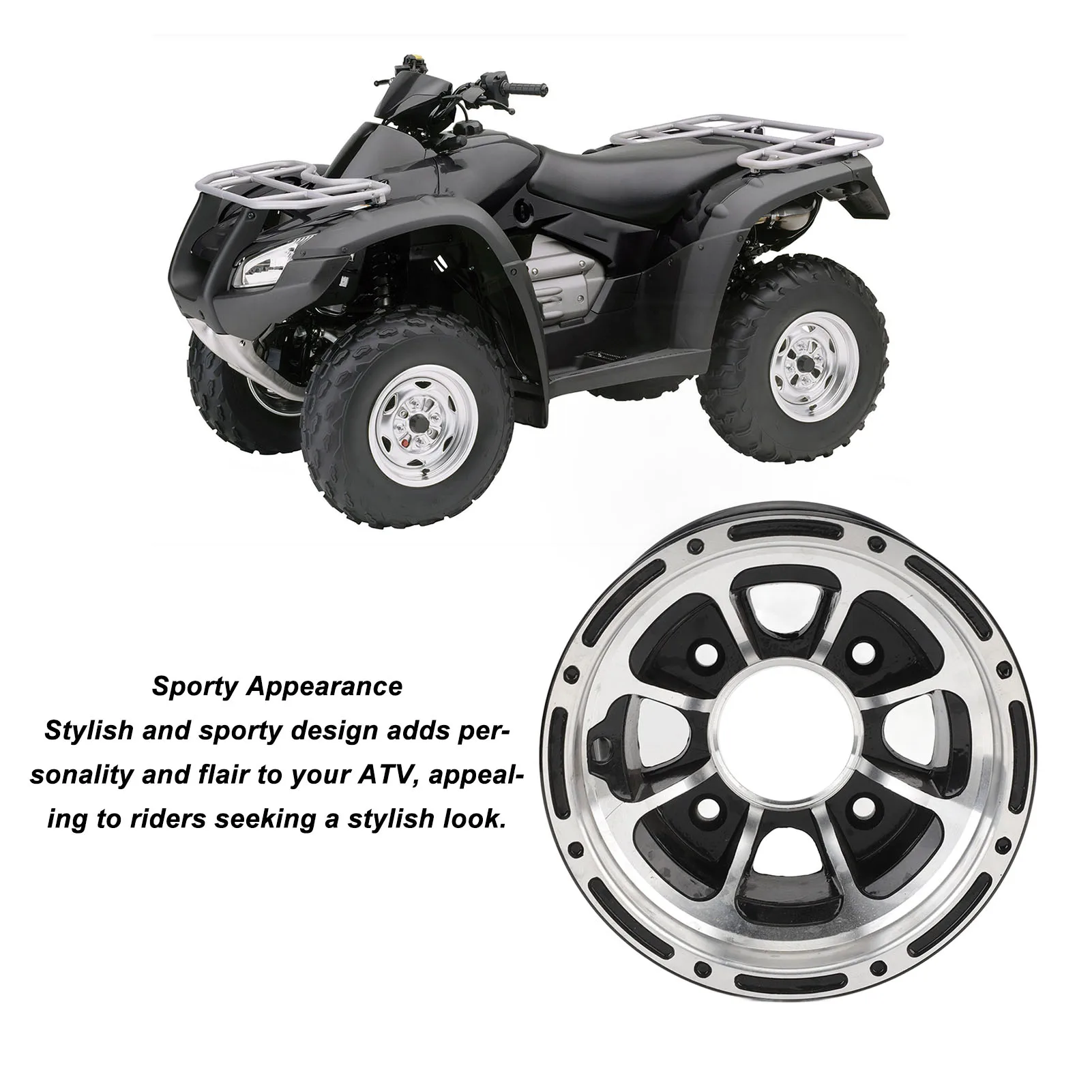 

8 Inch ATV Wheel, High Strength 8in Aluminum Alloy ATV Wheel Rim, Multipurpose for Quad Bikes, Go Karts, Golf Carts