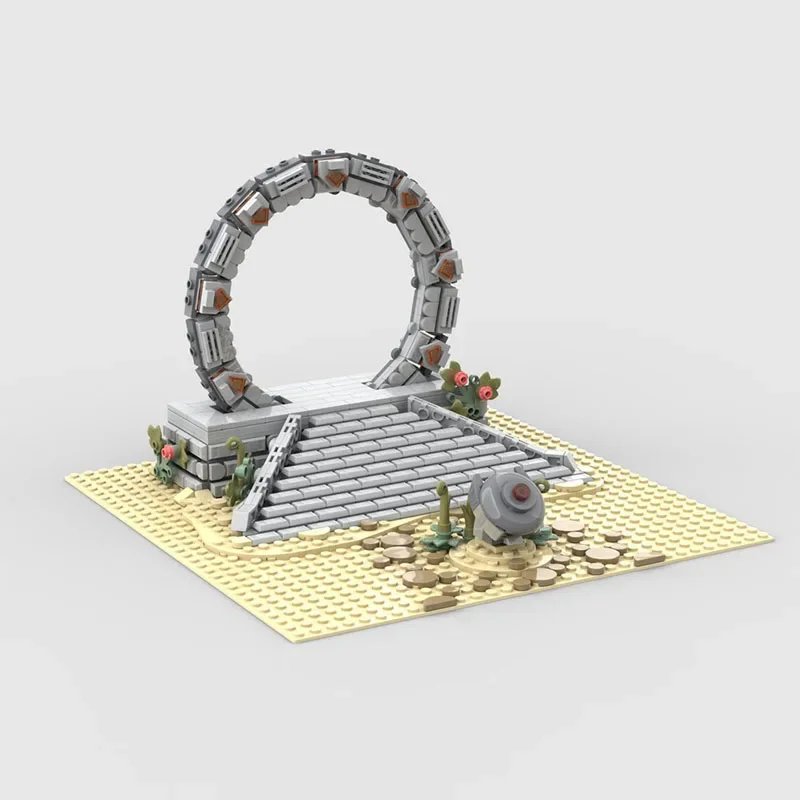 Star Street View Model MOC Building Round Stone Gate In The Desert Modular Technology Gifts Holiday Assemble Children Toys Suit