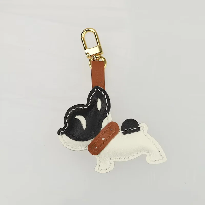 Hand gefertigter Chevre Gyzore French Bulldog Bag Charm, Ledertasche Charm, bester Leder Charm für Marken tasche