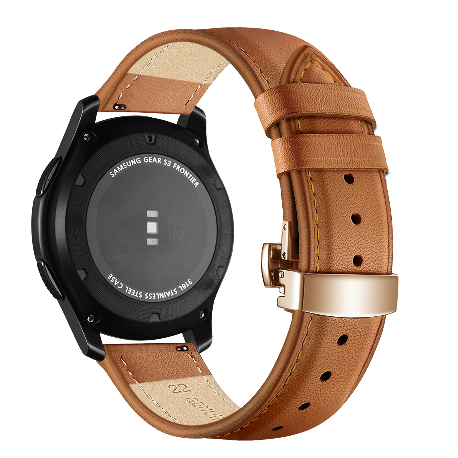 Genuine Leather 22mm 20mm Band For Samsung Galaxy watch 4 Classic/Active 2/3/42mm/46mm wristband bracelet Huawei GT/2/3 strap