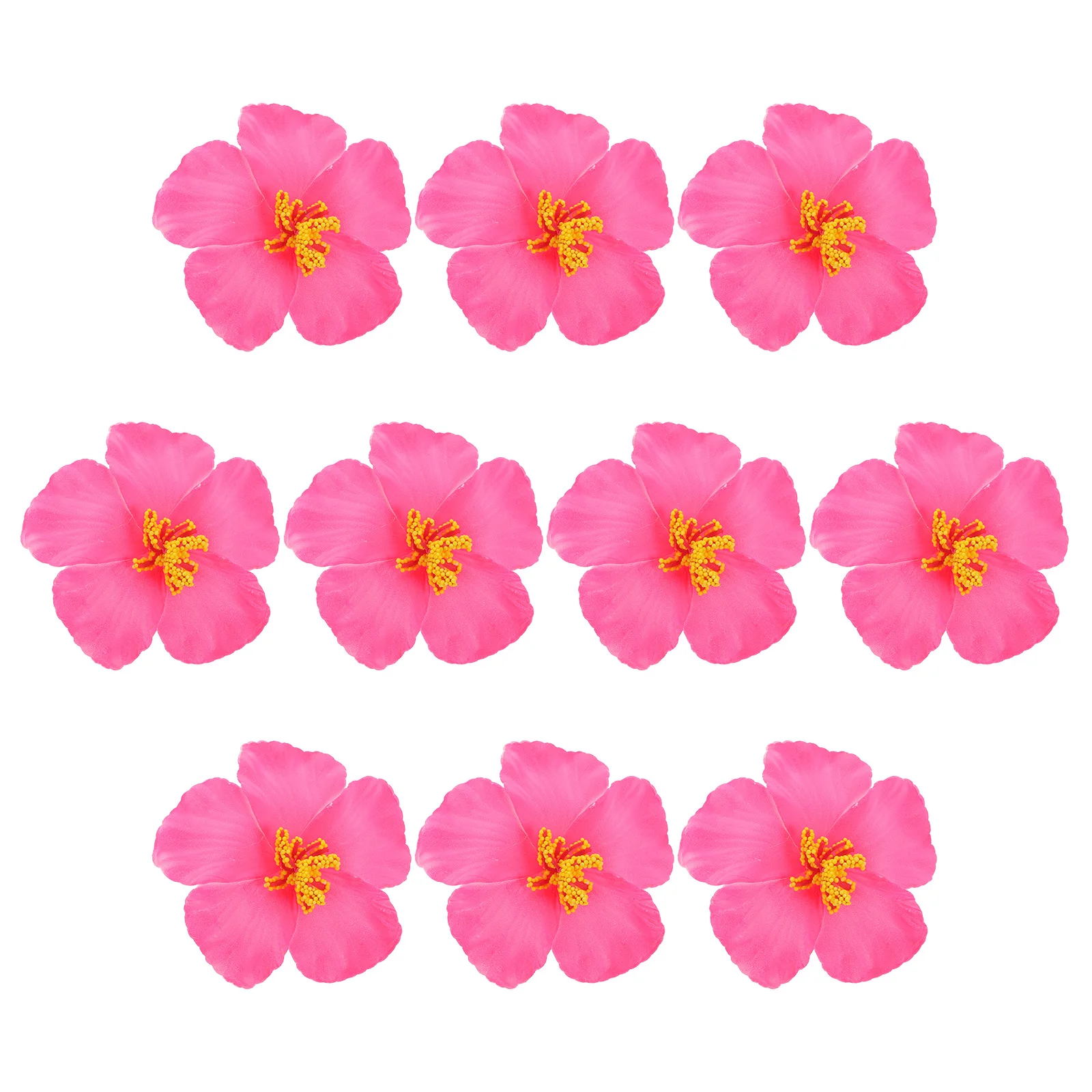 10pcs Hibiscus Flowers Hawaii hibiscus Flowers DIY Practical Faux Flowers girls headwears multiuse home party decor