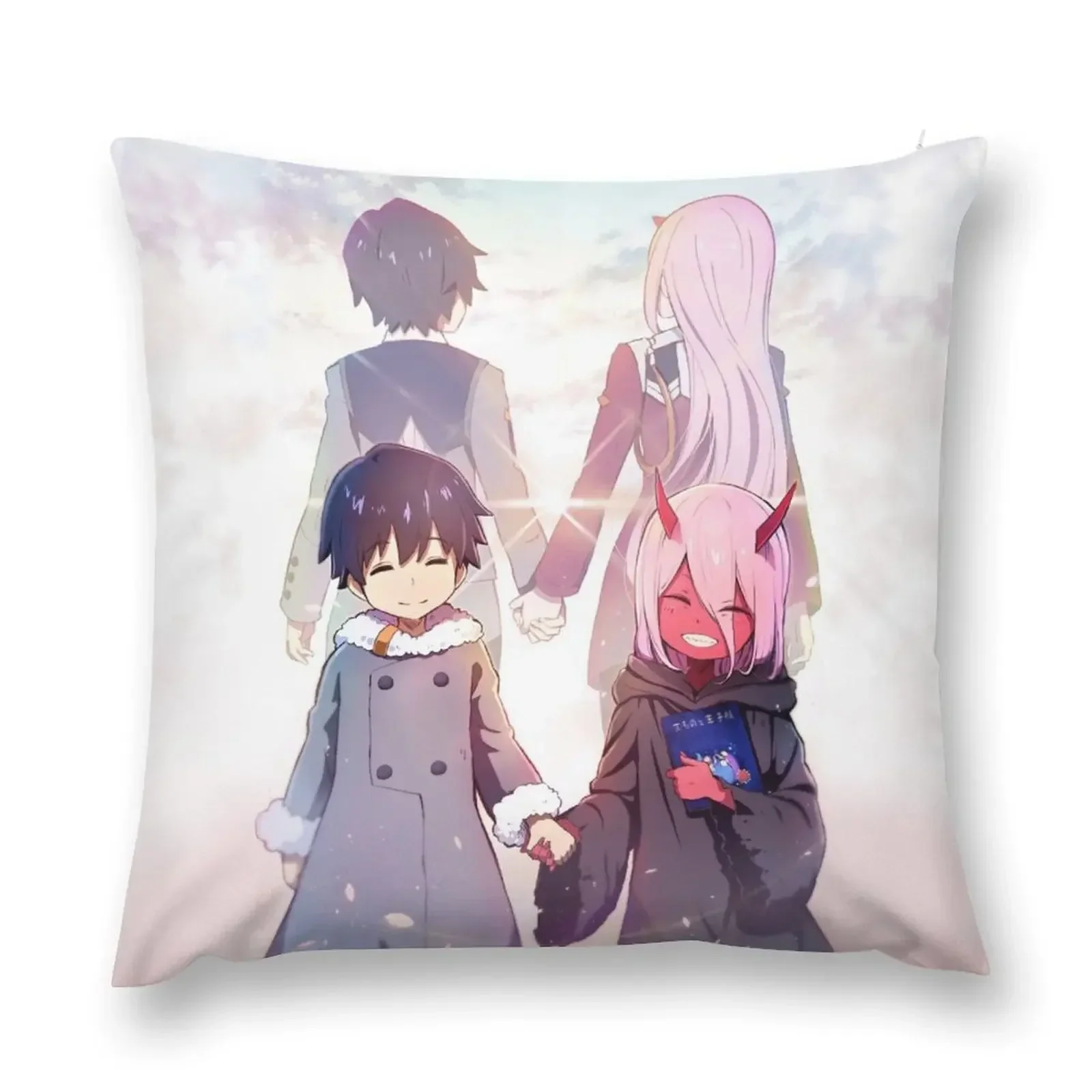 

Darling In The Franxx - Hiro and Zero Two Throw Pillow Pillowcases Pillowcases Bed Cushions pillow