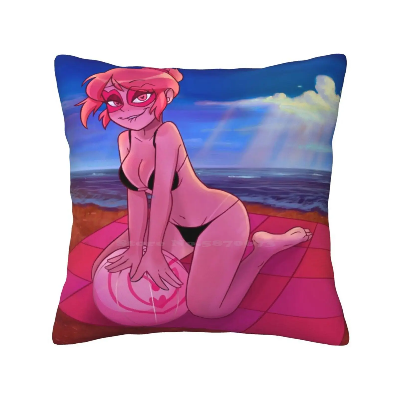 Miss Heed 2021 Bikini On Beach Bedroom Office Hug Pillowcase Villainous Villains Miss Heed Cartoons Cartoon Beach Bikini