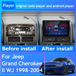 For Jeep Grand Cherokee II WJ 1998-2004 Car Radio Carplay GPS Navigation Stereo Android Auto No 2din DVD Screen Wifi 5G