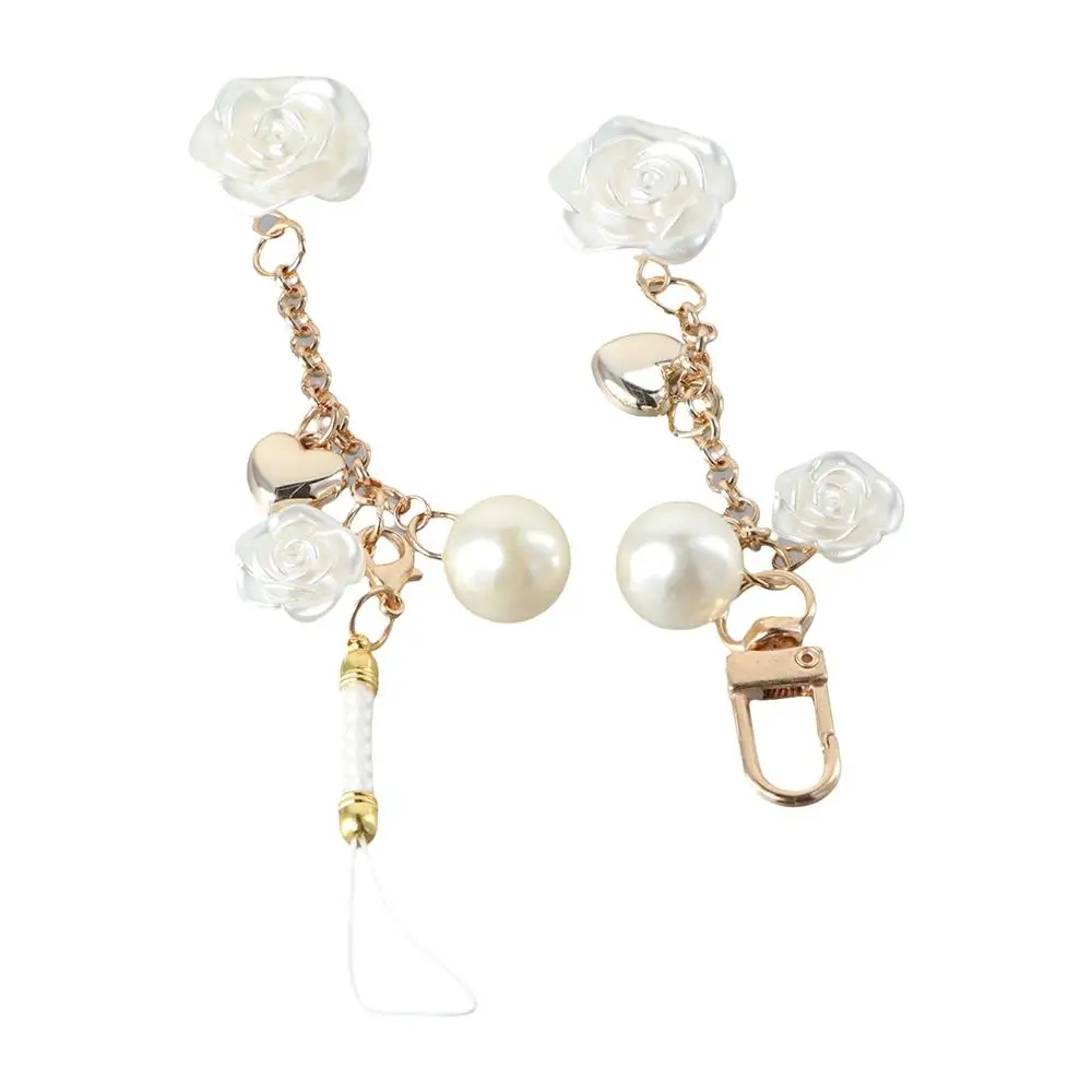 

Keyring Phone Charm Cute Keys Chain Flower Phone Pendant Smart Phone Strap Rose Flower Phone Strap Flower Phone Lanyards